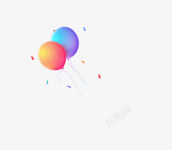 悬浮气球卡通彩色气球高清图片