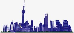 上海陆家嘴夜景卡通彩夜景上海城市矢量图高清图片
