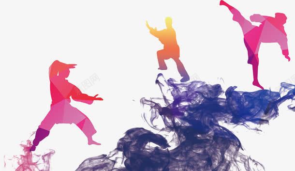 太极png免抠素材_88icon https://88icon.com 中国 剪影 功夫 太极小人 弥漫 手绘 水墨 烟雾 练太极的 耍功夫