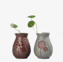 景德镇陶瓷器粗陶小花瓶高清图片