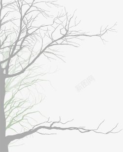 抱着南瓜的幽灵万圣节灰色树木高清图片
