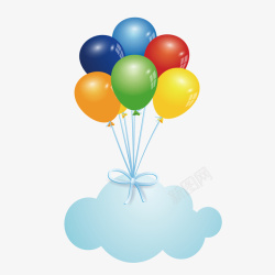 云朵上的小孩子云朵上的气球对话框高清图片