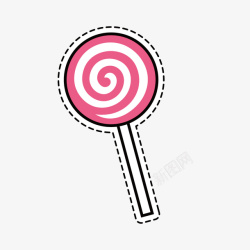 圆形条纹粉色棒棒糖高清图片
