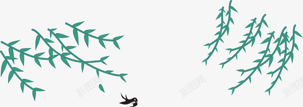 手绘装饰插图春天柳枝柳条与小鸟png免抠素材_88icon https://88icon.com 小鸟 手绘 春天 柳条 柳枝 清新装饰 装饰插图