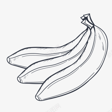 水果纹理图片水果香蕉黑色素描图标图标