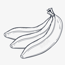 采摘图标水果香蕉黑色素描图标高清图片