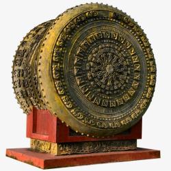 财富的象征古代铜鼓摆件高清图片