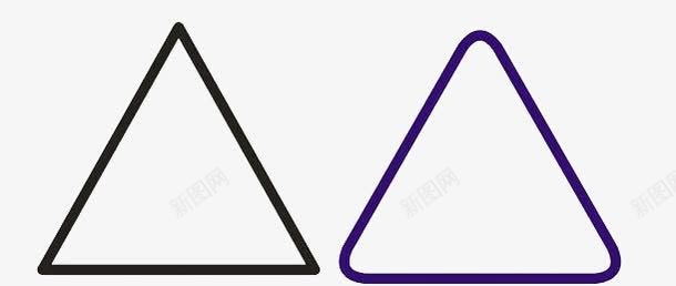 三角菱形蓝色黑色和蓝色三角形图标图标