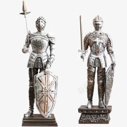 创意骑士欧式斯巴达罗马盔甲勇士摆件高清图片