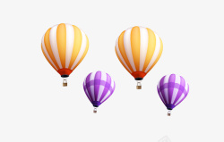 热气球紫色白色矢量图素材