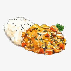 蟹卡通泰式风味咖喱饭高清图片