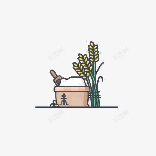 扁平化大米png免抠素材_88icon https://88icon.com 大米 扁平化 粮食 美食