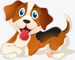 吐舌头的狗手绘卡通小狗高清图片