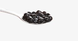 勺子里满满的黑色珍珠豆素材