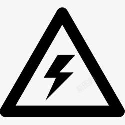 电压预警电压标志螺栓在一个三角形图标高清图片