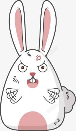 兔牙有怒意的小白兔高清图片
