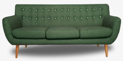 三人座家用军绿色沙发素材
