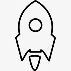 太空船火箭船变小的白色圆形轮廓图标高清图片