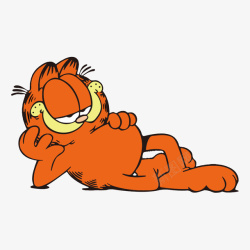 加菲猫卡通半躺着的卡通加菲猫高清图片