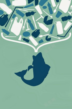 海洋垃圾创意宣传海报高清图片