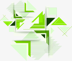 2016绿色商务线条几何矢量图素材