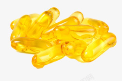一堆黄色的鱼肝油实物素材