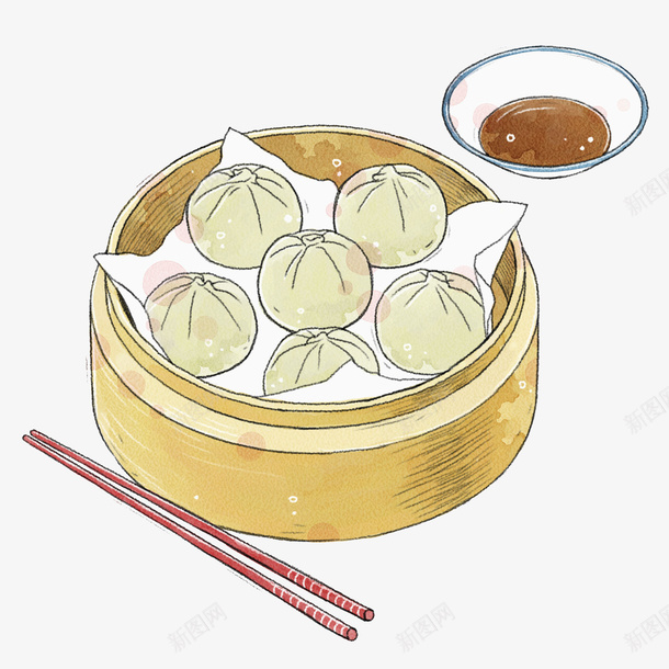 卡通一笼包子图png免抠素材_88icon https://88icon.com 包子 卡通 小料 小笼包 小笼包插画 插图 筷子 美食 食物