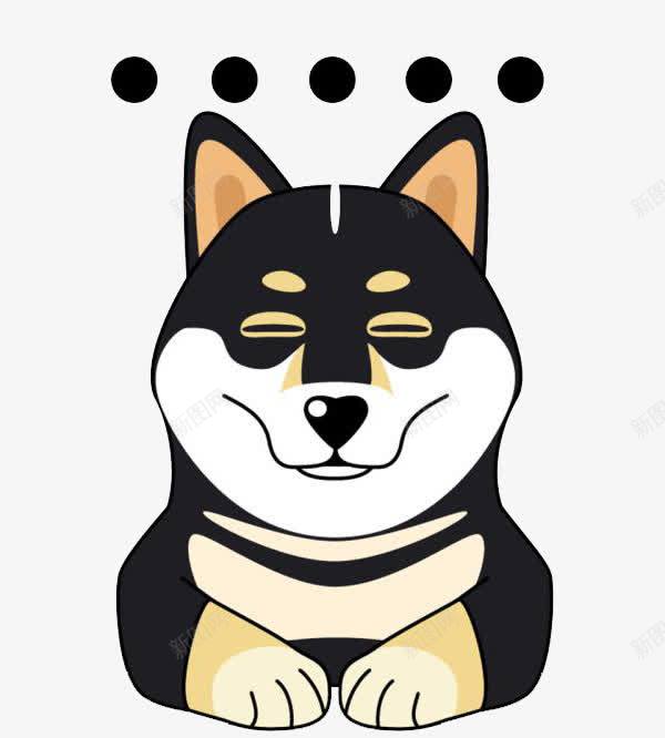 微笑的小狗png免抠素材_88icon https://88icon.com 卡通 卡通柴犬 可爱的 图案 小狗 微笑的 简笔 黑点 黑色的