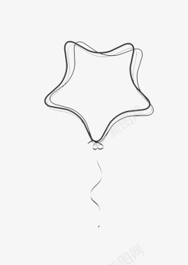 一个黄桃手绘五角星气球图标图标