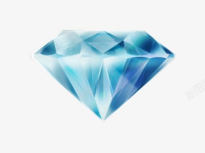 梦幻清晰背景蓝色水晶钻石图标图标