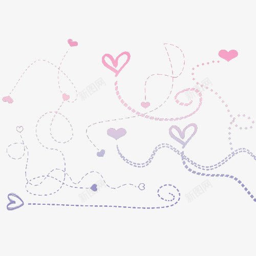 手绘粉色渐变虚线曲线png免抠素材_88icon https://88icon.com 心形 手绘虚线 渐变虚线 箭头 粉色 线条 虚线 虚线笔刷