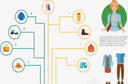 彩色线条分支步骤图矢量图素材