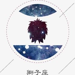 星座插图狮子座圆图标高清图片