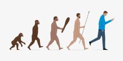 拨号电话手绘人类进化图标高清图片