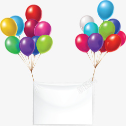 彩色气球束标题框矢量图素材