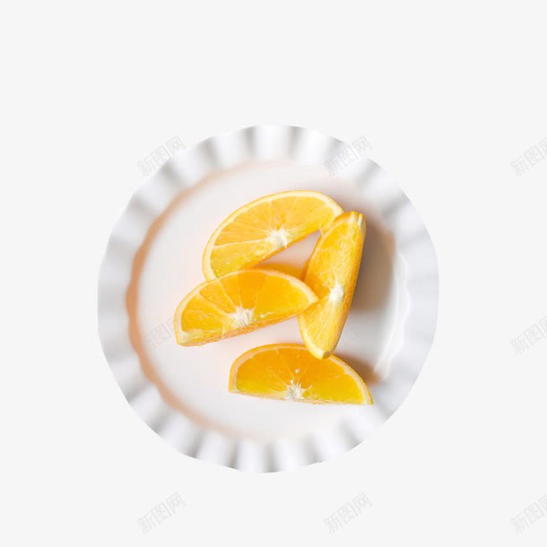 盘子里的新鲜水果png免抠素材_88icon https://88icon.com 北欧风 橙子水果 欧式白盘子 白色花边碟子