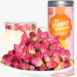 玫瑰花茶罐装素材