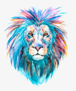 彩色狮子的炫酷发型素材