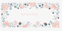春天横幅浪漫粉红春天横幅矢量图高清图片