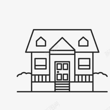 极简风格卡通简约黑白物体插画小清新房子图标图标