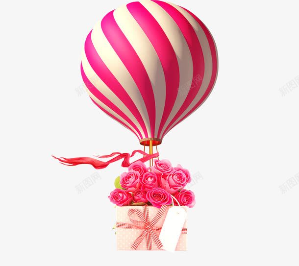 女人节促销礼物png免抠素材_88icon https://88icon.com 妇女节装饰素材 热气球 礼物 礼盒 鲜花