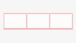 粉色矩形锯齿优惠券促销边框素材