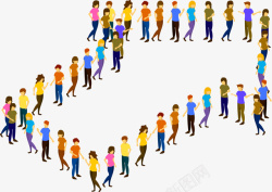 人口普查中国人口日人群箭头高清图片