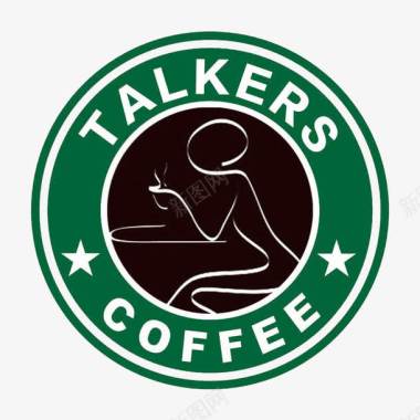 简洁圆形绿色咖啡厅logo图标图标