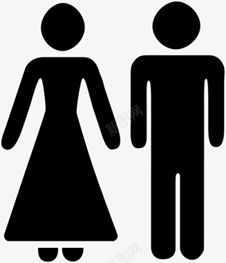 婚庆海报男孩女孩黑色标志图标图标
