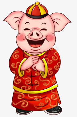 彩绘猪2019彩绘猪拜年恭贺新春高清图片