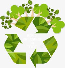 绿色循环箭头环境保护日海报素材