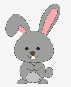 灰色兔子免抠卡通小兔子飞天资源论坛高清图片