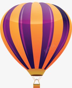 橘色紫色条纹热气球矢量图素材