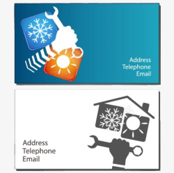 制冷制热手绘名片空调维修安装高清图片